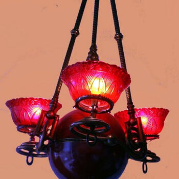 1870 Bordello three arm gasolier SOLD