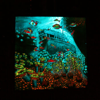 Phosphorescent earth from the moon