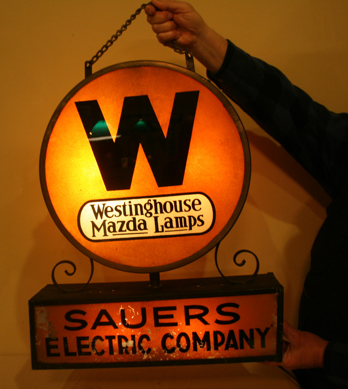 Westinghouse Mazda lighted trade sign